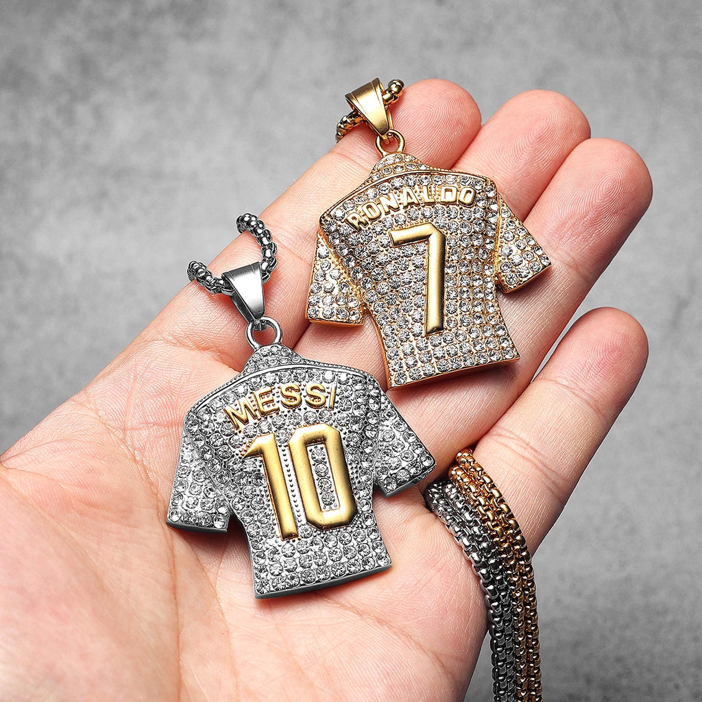 Football Jersey Pendant Necklace — Stainless Steel