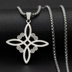 Celtic Witch Knot Pendant Necklace — Steel