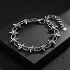 Gothic Spike Rivet Link Bracelet — Stainless Steel
