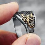 Scorpion Inlaid Rhinestone Ring for Men — Stainless Steel