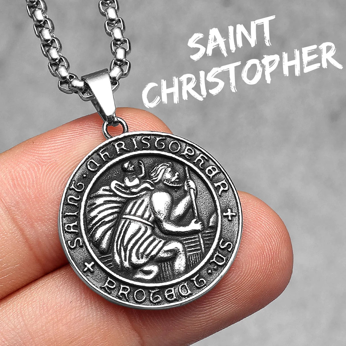 St. Christopher Pendant — Stainless Steel