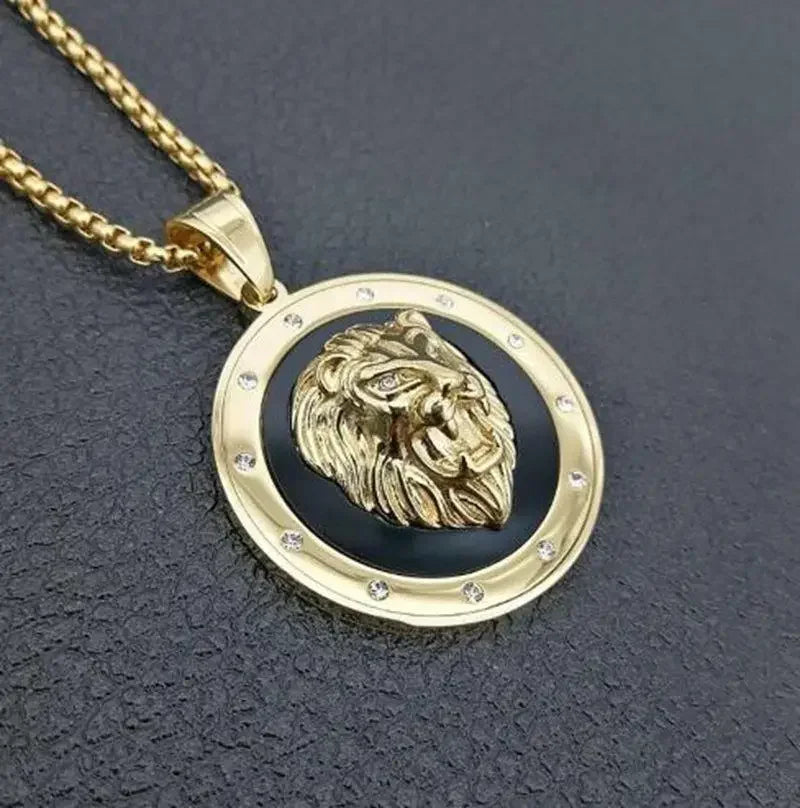 Domineering Ferocious Tiger Head Pendant Stainless Steel Animal Necklace Men's Punk Trend Cool Jewelry Boy Gift