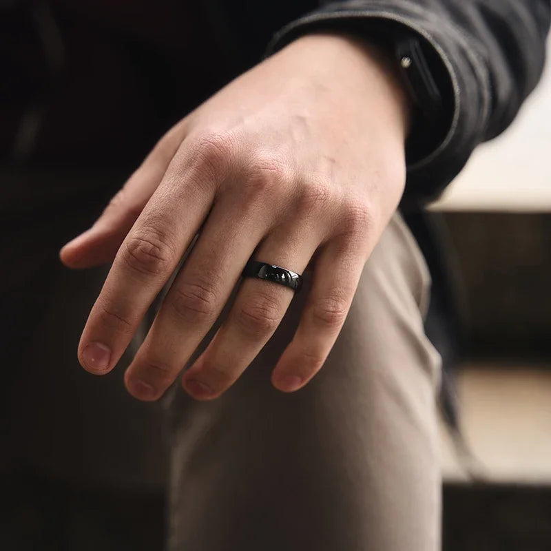 Kolmnsta 2/4/6mm Black Brushed Fashion Ceramic Ring Women Men Wedding Rings Engagement Band Female Jewelry bague Plus