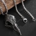 Retro Nordic Style Crow Skull Pendant Animal Bird Necklace For Men Personalized Jewelry Lucky Amulet Gift