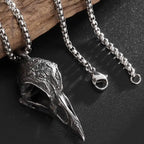 Retro Nordic Style Crow Skull Pendant Animal Bird Necklace For Men Personalized Jewelry Lucky Amulet Gift