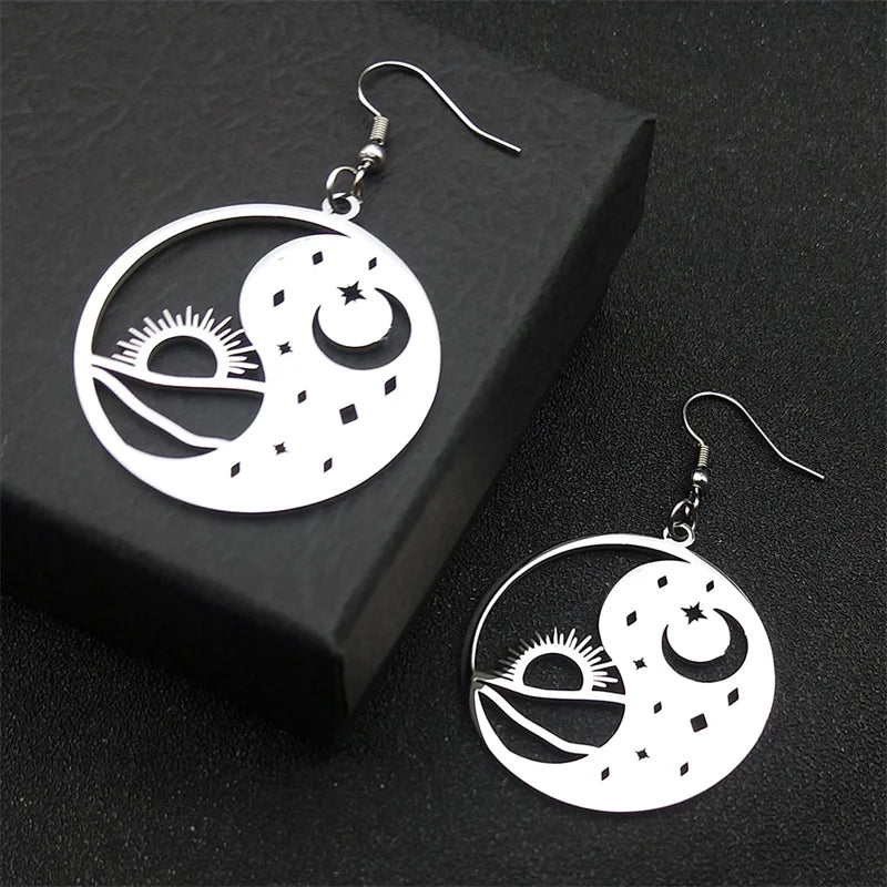 Yin Yang Silver Pendant Taoist Tai Chi Bagua Sun