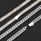 Tennis Bracelet Stainless Steel 6MM Rectangle CZ