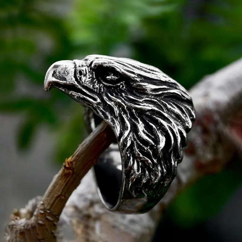 Vintage Viking Eagle Biker Ring — Stainless Steel