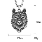 Vintage Nordic Wolf Head Pendant Stainless Steel Viking Animal Necklace For Men Women Unique Amulet Jewelry Gifts