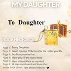 Spanish Granddaughter Book Necklace Engraved Information Heart Locket Pendant Gifts From Grandma Jewelry
