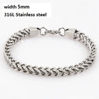 316L Stainless Steel Cuban Chain Bracelet for Men Women Figaro Vintage Metal Viking Kpop Pulseras Emo Cute Luxury