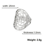 COOLTIME Sigil of Lilith Ring Vintage Stainless Steel Adjustable Pentagram Om Symbol Magic Couple Rings Amulet Jewelry