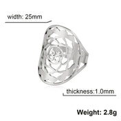 COOLTIME Sigil of Lilith Ring Vintage Stainless Steel Adjustable Pentagram Om Symbol Magic Couple Rings Amulet Jewelry