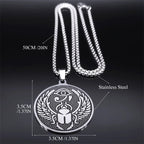 Egypt Scarab Eye of Ra Horus Necklaces for Women Men Stainless Steel Silver Color Protection Necklace Jewelry collares
