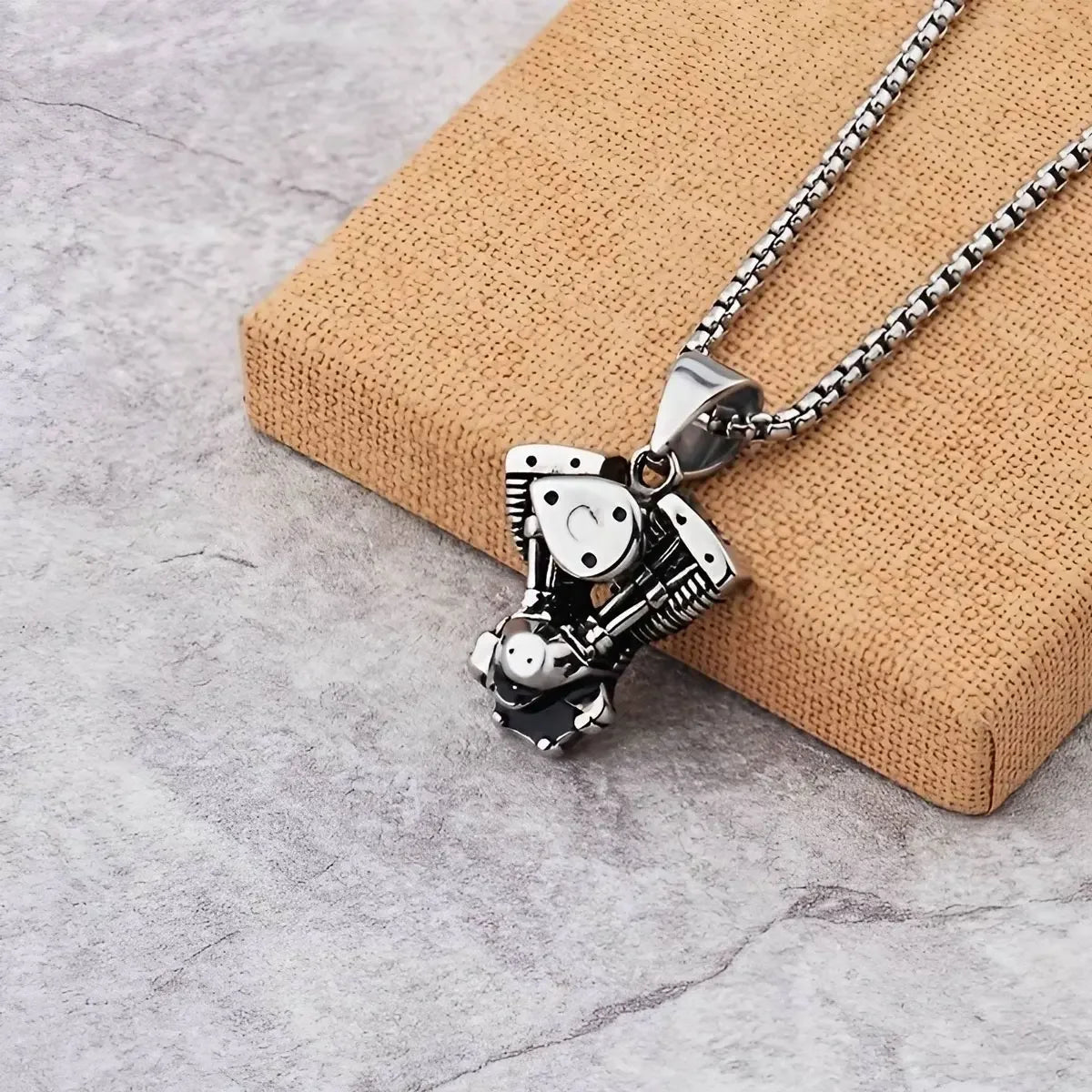 Vintage Motorcycle Chain Necklace Stainless Steel Pendant Biker Punk Gothic Jewelry Accessories