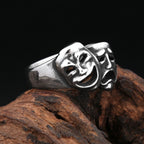 Steel Ring Vintage 316L Stainlesss Cry Smile