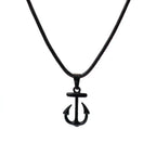 Marine Series Anchor Rudder Pendant Necklace Men Durable Wax Thread 24Inches Long Neck Jewelry Outdoor Surfing Beach