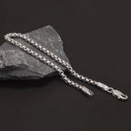 Silver 3mm Round Box Chain Link Bracelet for Men Fashion Jewelry Accessories