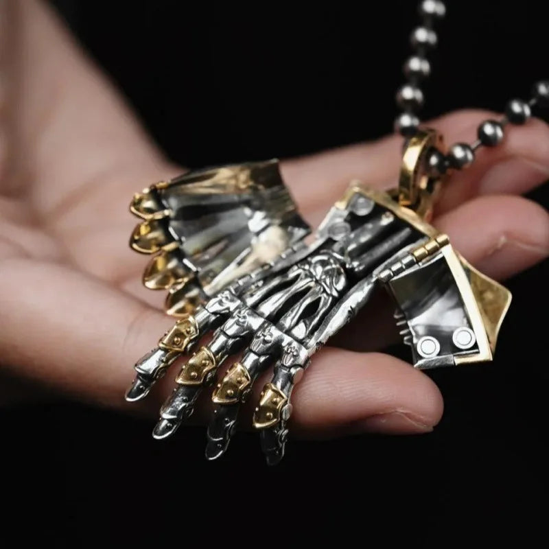 Gothic Mechanical Hand Copper Pendant Necklace