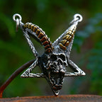 BEIER New Stainless steel Pentagram Pan God Skull Goat Head Pendant Necklace Occult Metal Vintage for Man BP8-342