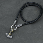 Viking amulet Jewelry Nordic viking rune with thor hammer pendant necklace with stainless steel -king chain
