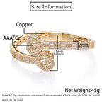 18K Gold Iced Out Heart Bracelet