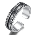 New Arrival 925 Silver Ring Open Size Retro Men Jewelry Personality Multi Lines Design Male Index Finger Accessories