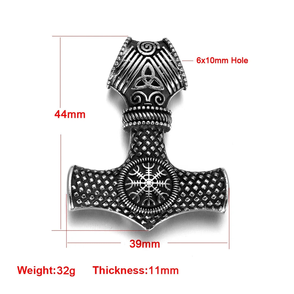 316L Stainless Steel Norse Viking Rune Axe Pendant for Men Necklace DIY Accessories Finding Jewelry Making Charm