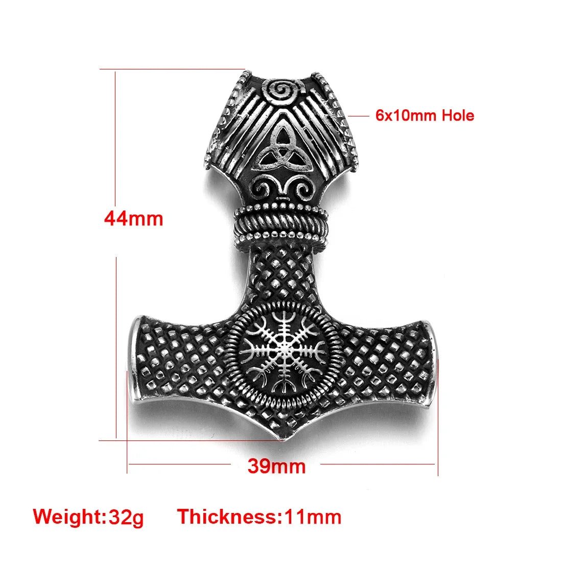 316L Stainless Steel Norse Viking Rune Axe Pendant for Men Necklace DIY Accessories Finding Jewelry Making Charm