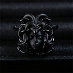 Ancient Greek Medusa Queen Coin Finger Ring — Vintage Style