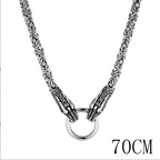 Animal Pendant Necklace Wolf Dog Skull Snake — Stainless Steel