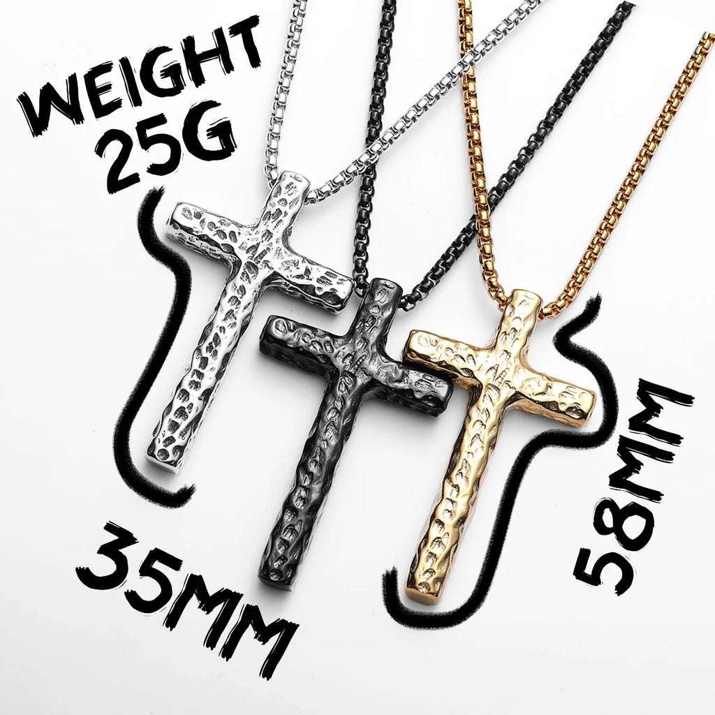 Cross Pendant Necklace — Stainless Steel