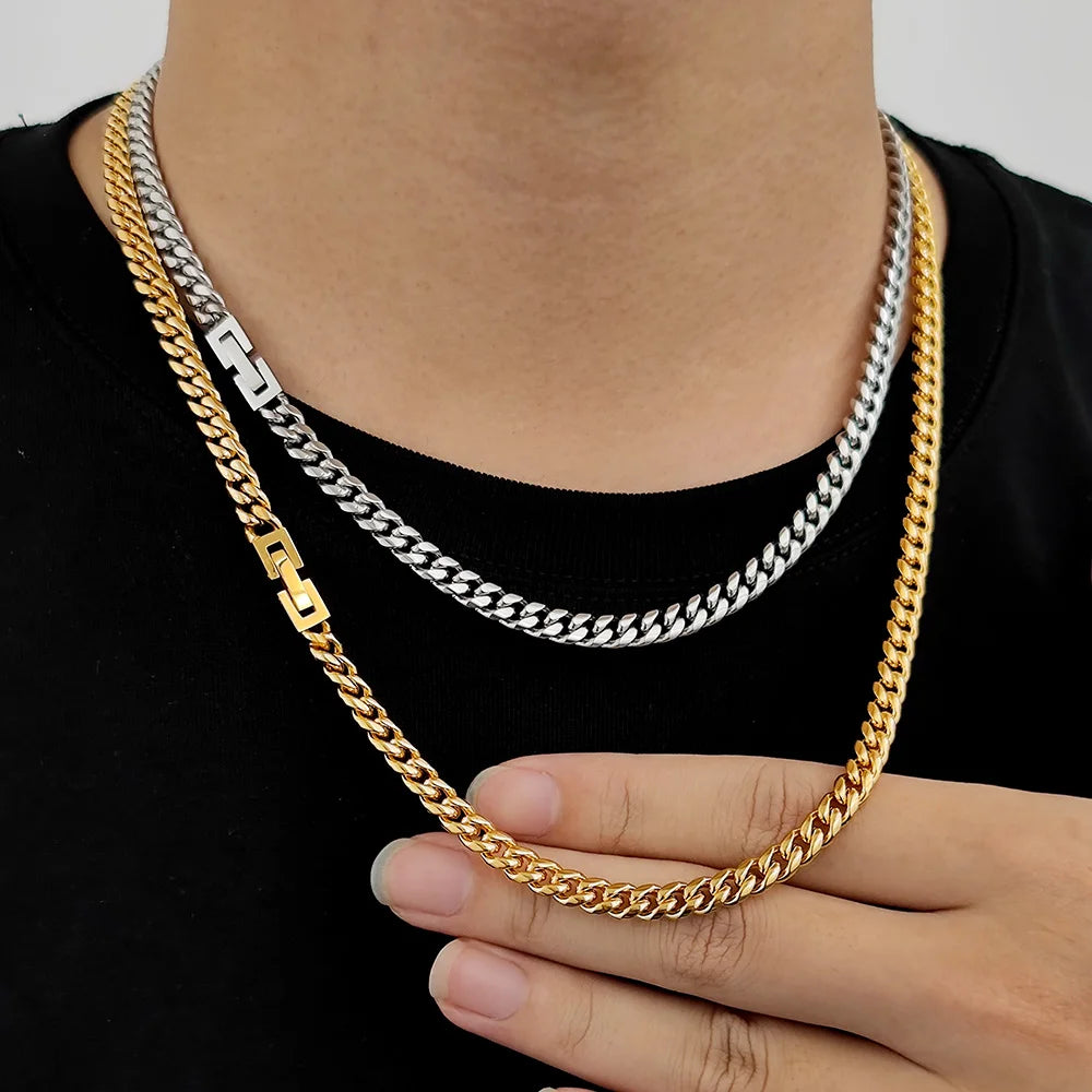 Stainless Steel Cuban Chain Necklace Miami