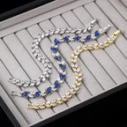 Silver Iced Out Leaf Bracelet Zirconia