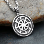 Slavic Kolovrat Pendant Necklace — Stainless Steel