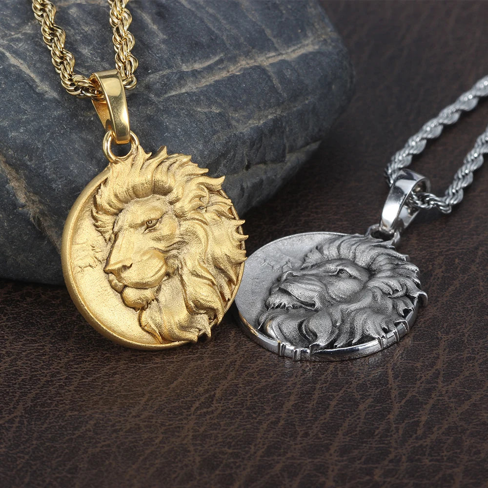 Lion Head Pendant — 925 Silver