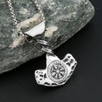 Compass Thor Hammer Steel Pendant Vintage Nordic