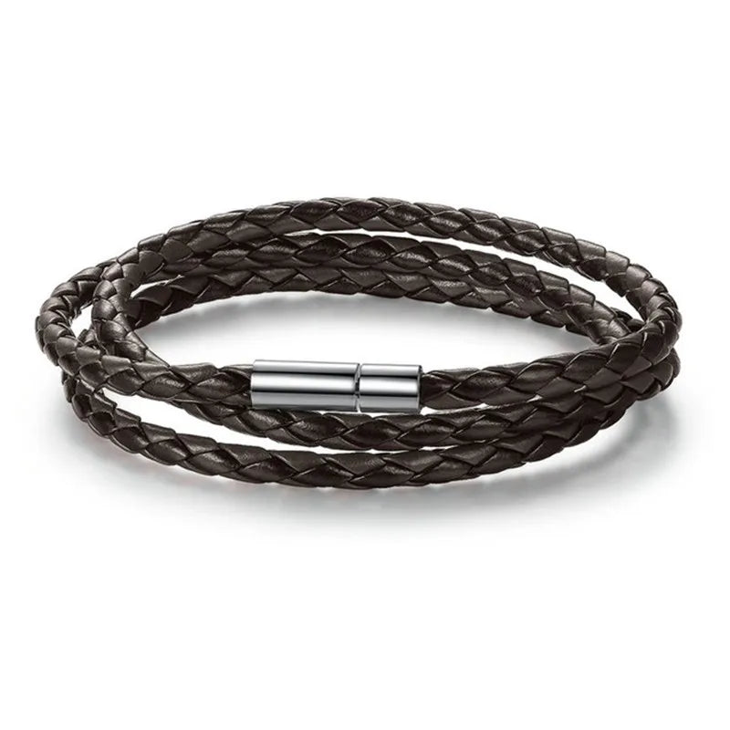 Simple Multilayer Leather Bracelet — 11 Colors, Men & Women