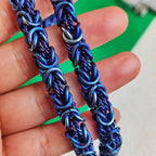 Hypoallergenic Titanium Necklace for Men - 9mm Interlocking Rings Chain Handcrafted Skin-Friendly Jewelry Lightweight Daily Wear