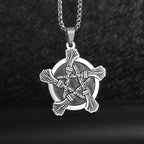 Jewelry Round Celtic Knot Necklace for Men Nordic Rune Amulet Fashion Sweater Necklace Gift