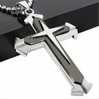 Iced Out Cross Black Pendant Zircon Punk