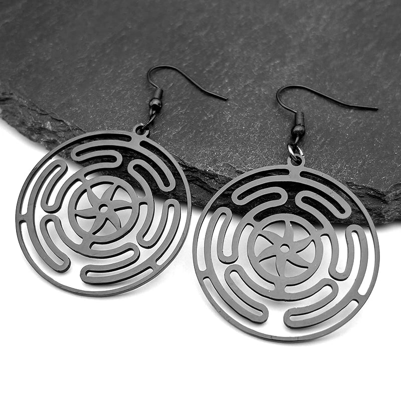 Hecate Wheel Pendant Necklace — Stainless Steel