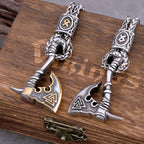 Viking Rune Axe Pendant Necklace — Stainless Steel