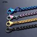 AWit 3MM-8MM STAINLESS STEEL TWIST LONG CHAIN NECKLACE FOR MEN Neck Punk Jewelry Pendant Accessories Male Chains