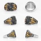 Scorpion Inlaid Rhinestone Ring for Men — Stainless Steel
