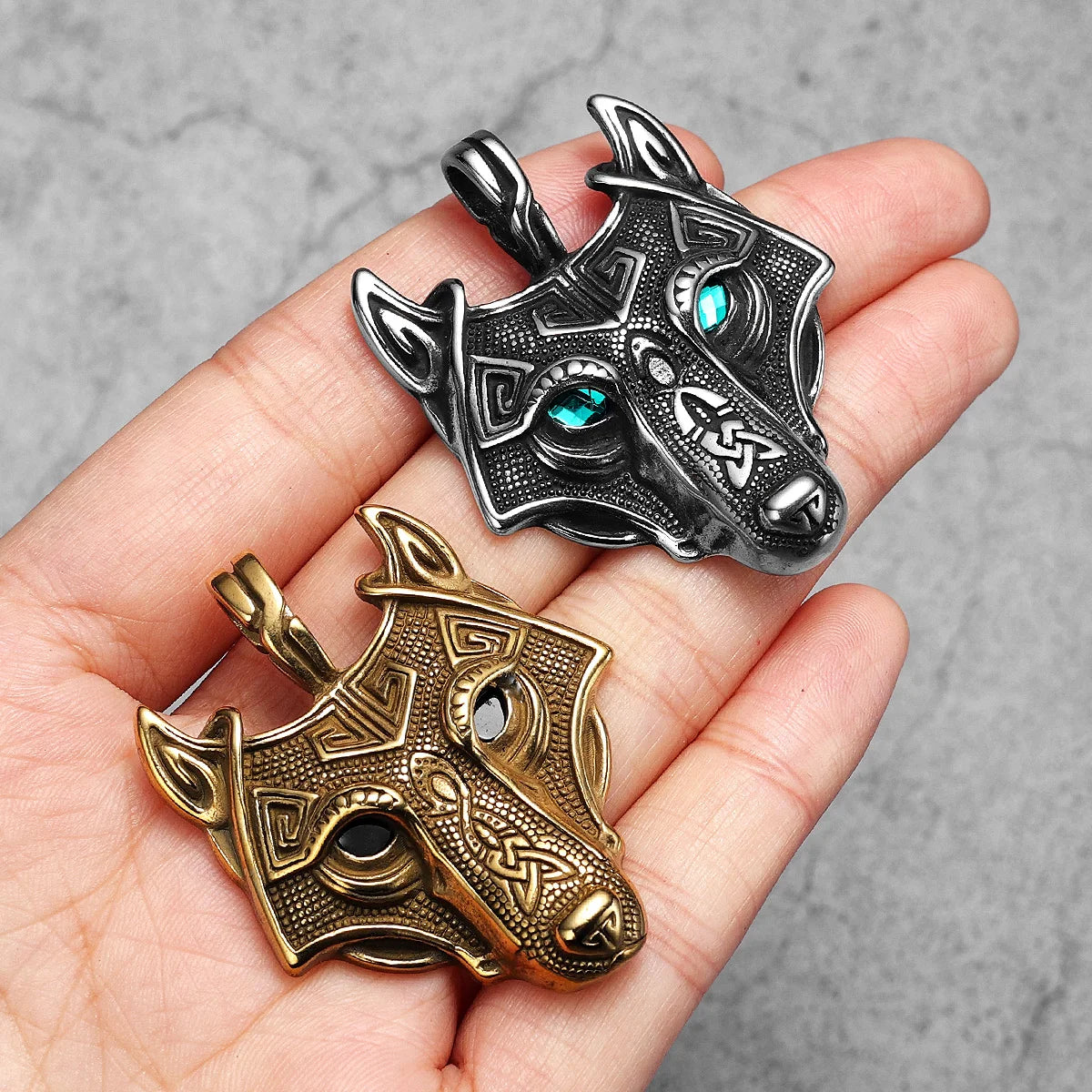 Viking Wolf Pendant Necklace — Stainless Steel