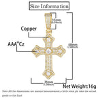Cross Pendant Necklace Stainless Steel Full Pave