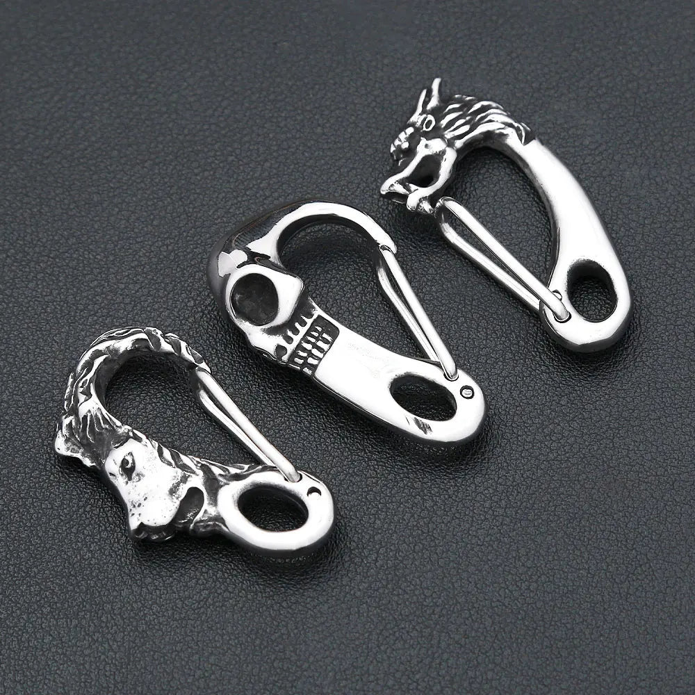 Lion Head Keychain — Stainless Steel