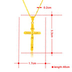 Women's 24K Gold (AU999) Stylish Cross Necklace | Gold-Inlaid Bead Cross, Hammered Space Texture with Rotatable