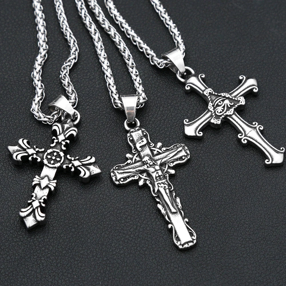 Cross Steel Pendant Vintage 316L Punk Religious